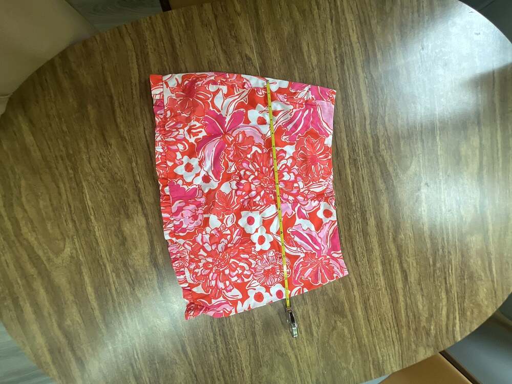 Lilly Pulitzer Callie Ruffle Mini Skirt in Orange and Pink Floral Print, Size 4 - Picture 5 of 5